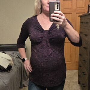 Motherhood Maternity Dark Purple Long Sleeve Top
